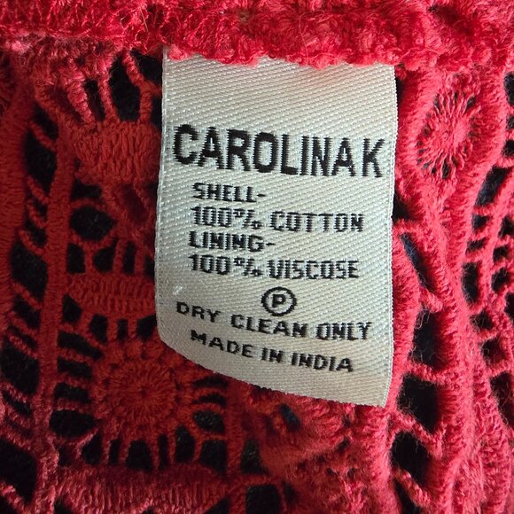 NWOT CAROLINA K ANTHROPOLOGIE ( S ) "Bernice" Coral Lace Eyelet Peplum Top - Picture 7 of 7